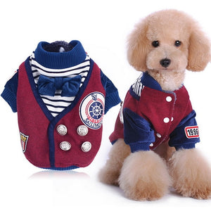 Fashion British Gentleman Style S/M/L/XL/XXL Dog Clothes Pet Coat Puppy Cat Costumes Apparel for Large Dogs Medium Small