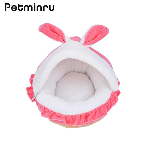 Petminru Cat Rabbit Pet Nest Teddy Dog House Cartoon Pet Bed Sofas Warm Pet House Cat Bed Kennel Pet Product