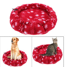 Load image into Gallery viewer, Warm Round Soft Dog House Bed Pringting Pet Cat And Dog Bed Cotton Retractable Round Pumpkin Shaped Pets Cushion