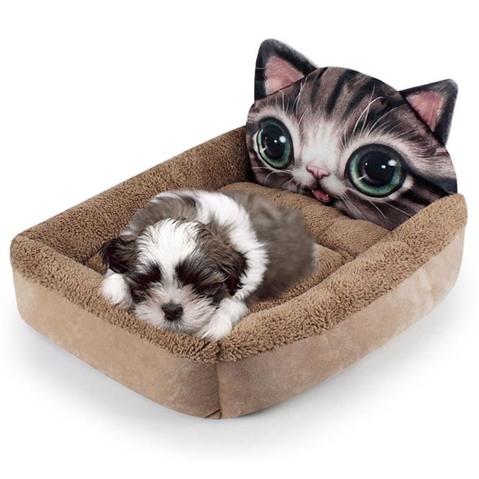 Pet Bed 3D Cartoon Animal Plush Pet Cushion Pet Matress Pet Lounge Bed for Dogs Cats