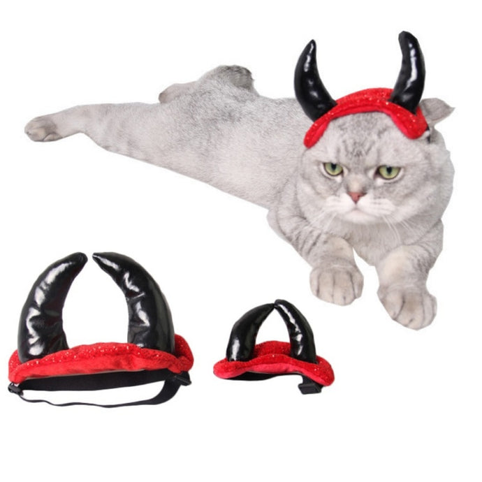 Pet Accessories Pet Cat Pet Dog Cute Small Devil Hat Fashion Pet Horns Red