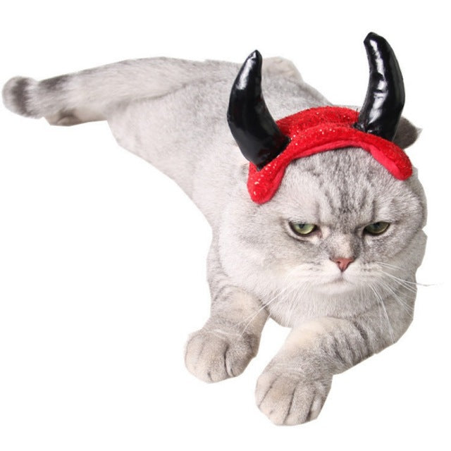 Pet Accessories Pet Cat Pet Dog Cute Small Devil Hat Fashion Pet Horns Red