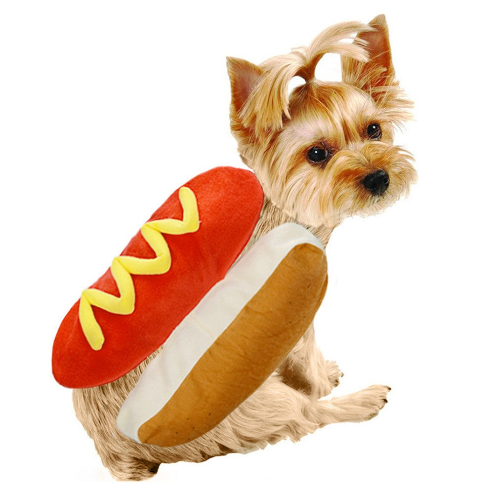 Hot Dog Pet Dog Costume Clothes Up Pet Dog Warm Hamburger Dress Decoration