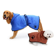 Load image into Gallery viewer, Dog Bathrobe Warm Dog Clothes Super Absorbent Pet Drying Towel Embroidery Paw Cat Hood Pet Bath Towel Grooming Pet Product