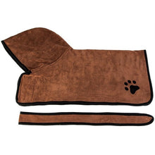 Load image into Gallery viewer, Dog Bathrobe Warm Dog Clothes Super Absorbent Pet Drying Towel Embroidery Paw Cat Hood Pet Bath Towel Grooming Pet Product