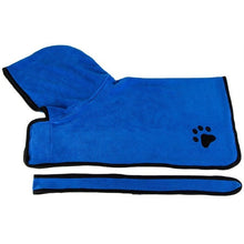 Load image into Gallery viewer, Dog Bathrobe Warm Dog Clothes Super Absorbent Pet Drying Towel Embroidery Paw Cat Hood Pet Bath Towel Grooming Pet Product